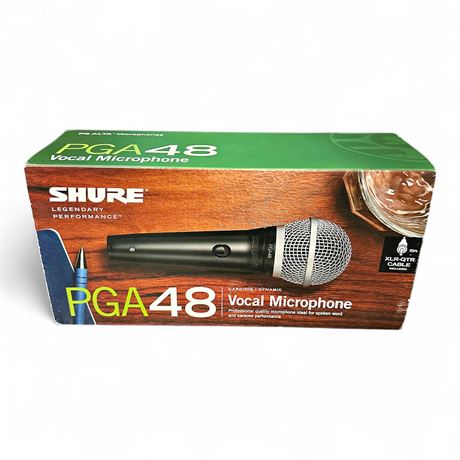 Shure PGA48-QTR Dynamic Vocal Microphone with XLR Cable New