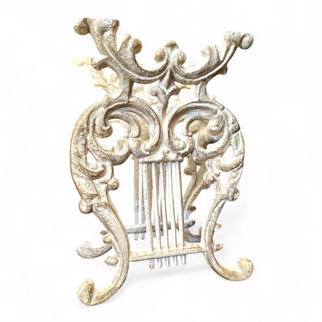Cast Iron Lyre Music and Magazine Rack