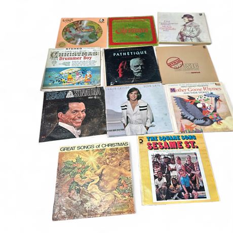 Collection Of Vinyl Records Including Frank Sinatra