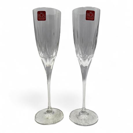 Pair of Amaretto DiSaronno RCR Cristalleria Italiana Crystal Glasses