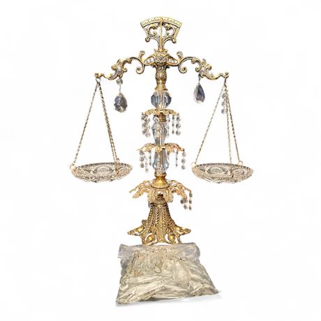 Vintage Decorative Scale Of Justice With Crystals