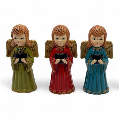 Trio Of Vintage Ardco Christmas Choir Angel Figurines