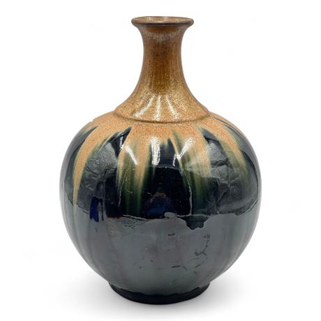Studio Pottery Art Vase, Two-Tone Glaze