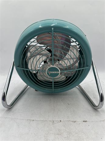 Vintage Aqua Mid-Century Dominion Electric Fan