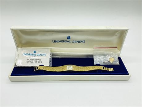 Universal Geneve Gold Tone Quartz Watch