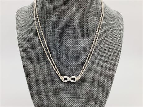 Tiffany & Co. Sterling Silver Infiniti Double Chain Necklace
