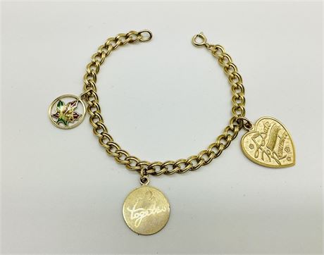 12K Gold Filled Charm Bracelet