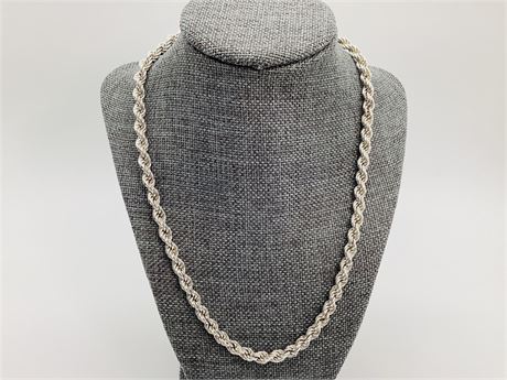 Sterling Silver Thick Twisted Rope Necklace