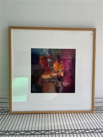 Framed Original Abstract Impasto Painting, Signed