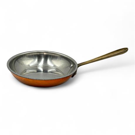Cop R Chef Copper Frying Pan Brass Handle 8.5"