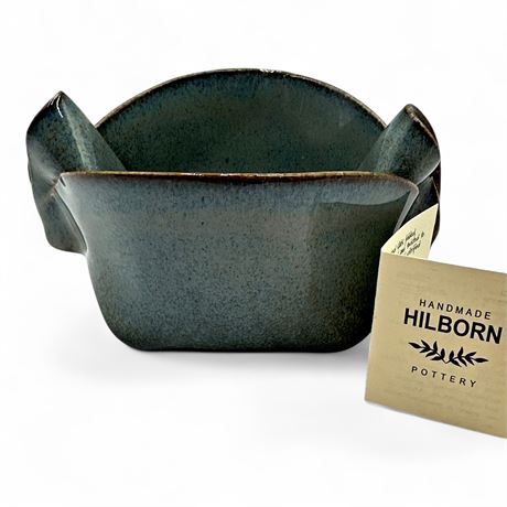 Hilborn Pottery Canada Handmade Ceramic Pinch Bowl Blue Green Glaze