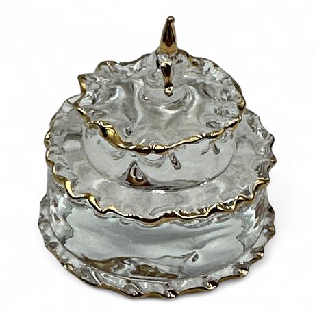 Glass Birthday Cake Figurine By About Face Designs