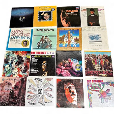 Lot of 16 Vinyl LP Records Beatles Van Morrison Black Sabbath