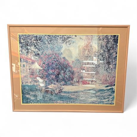 Framed Print Of Claude Monet's Painting The Parc Monceau.
