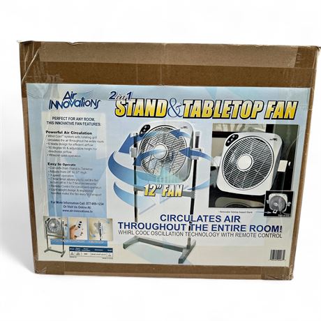 Air Innovations FAN08 12" 2-in-1 Stand & Tabletop Fan NIB