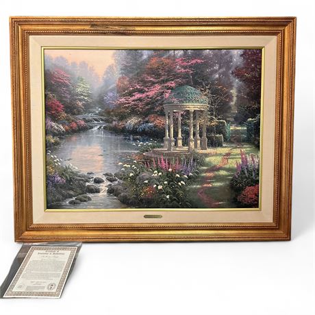 Thomas Kinkade Garden of Prayer Canvas Lithograph Framed