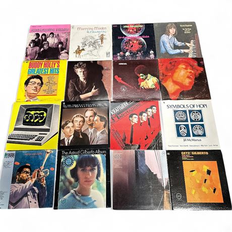 Lot of 16 Vinyl LP Records Rock Jazz Kraftwerk Sinatra Hendrix