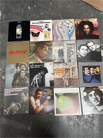 Lot of 16 Vinyl LP Records Jazz Rock Folk Clapton Getz Simon...