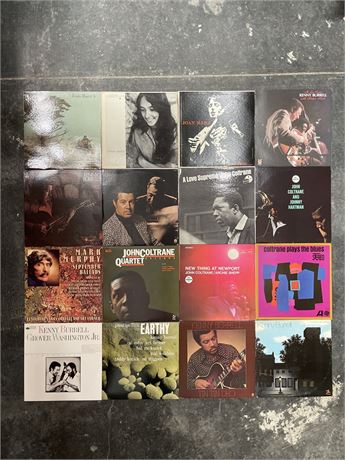 Lot of 16 Jazz & Folk Vinyl Records John Coltrane Joan Baez