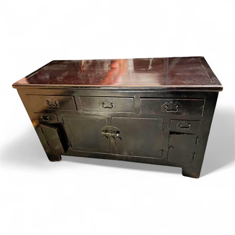 Dark Lacquer Japanese Tansu Sideboard