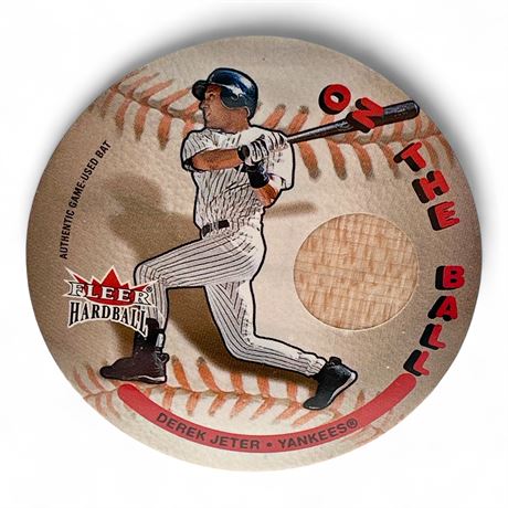 2003 Fleer Hardball Trading Card With Piece Of Derek Jeter's bat