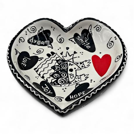 Joanne Delomba For Lotus Pottery Heart-Shaped Bowl