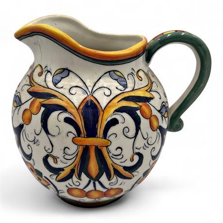 Ornate "Italian Style" Ceramic Pitcher