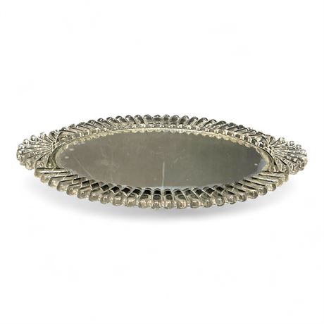 Vintage Clear pressed Glass Oval Vanity/ Serving Tray