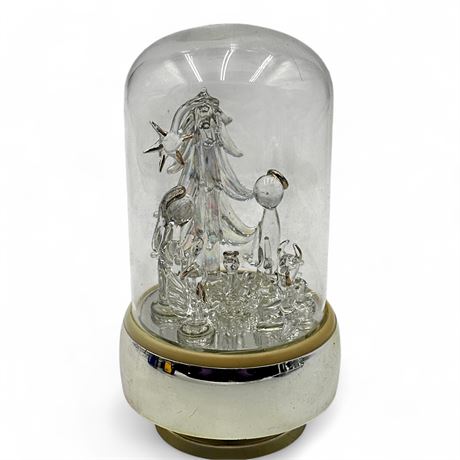 Enesco Hand-Blown Glass Holiday Music Box Decor