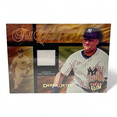 2002 Fleer Classic Derek Jeter Baseball Card W/ Piece Of Game Pants