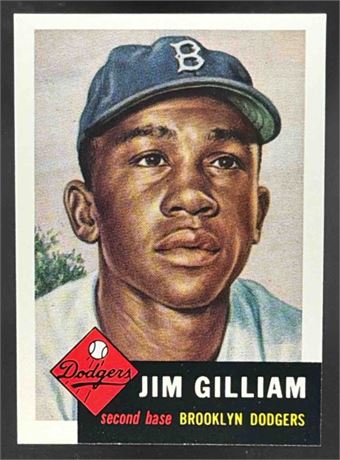 1953 Topps Baseball Jim Gilliam #258 Brooklyn Dodgers Archives