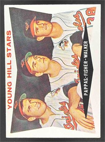 1960 Topps Young Hill Stars Milt Pappas Jack Fisher Jerry Walker CPC #399b VAR
