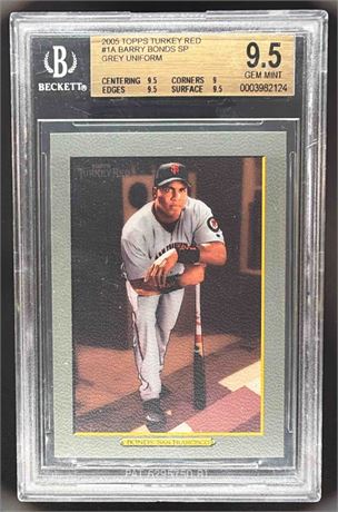 2005 Topps Turkey Red #1A Barry Bonds Grey Uniform Short Print BGS 9.5 GEM-MINT