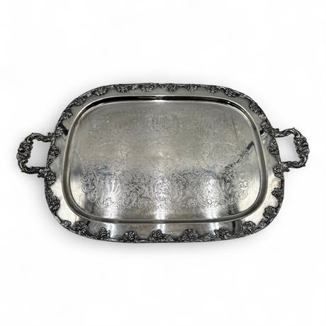 Ornate Silver-Plated Serving Tray