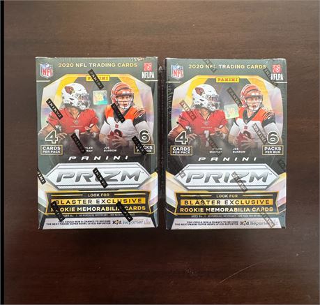 2020 Panini Prizm Football Blaster Box Lot of (2) Factory Sealed Burrow Herbert