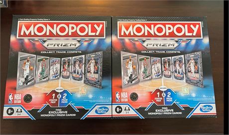 2022 Monopoly Prizm Factory Sealed Basketball Board Game Lot w/ Packs Lebron