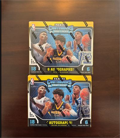 2019-20 Panini Contenders FOTL Factory Sealed Hobby Box Lot *6 Autos Per* Zion