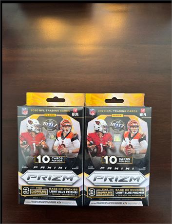 2020 Panini Prizm Football Lot of 2 Factory Sealed Hanger Box Burrow Herbert RC