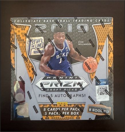 2019-20 Panini Prizm Basketball 1st Off The Line Hobby Box Sealed 5 Autos Zion