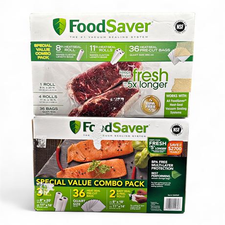 FoodSaver Combo Pack Of Vacuum Sealer Bags & Rolls