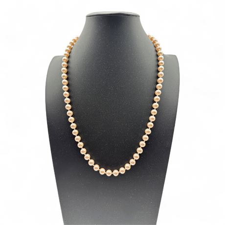 Hand-Knotted Faux Pearl Strand Necklace