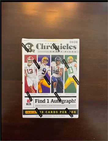 2020 Chronicles Football Factory Sealed Blaster Box 1 Auto Burrow Herbert RC