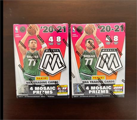 2020-21 Mosaic Basketball Blaster Box Lot of (2) Factory Sealed Maxey Edwards RC