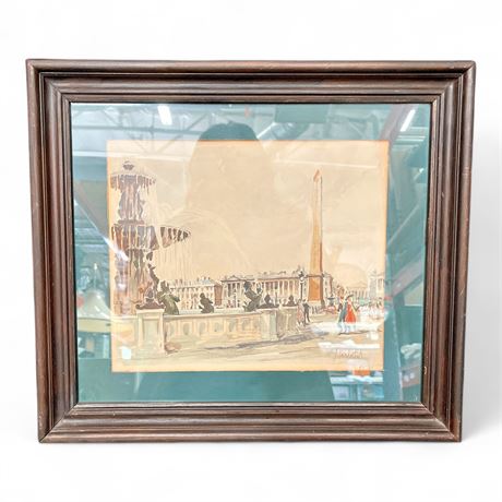 Signed Lithograph "Place de la Concorde", Franz Herbelot, 5/381