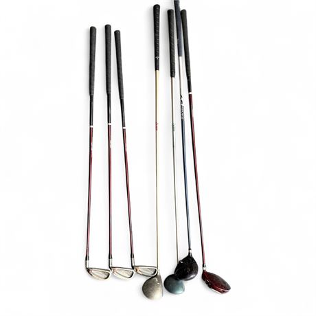 Set Of Golf Clubs Including Irons & Woods Some Lange