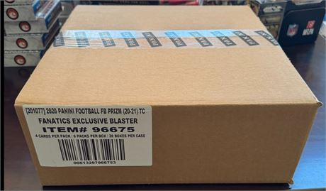 2020 Prizm Football Fanatics Factory Sealed (20) Blaster Box Case Burrow Herbert