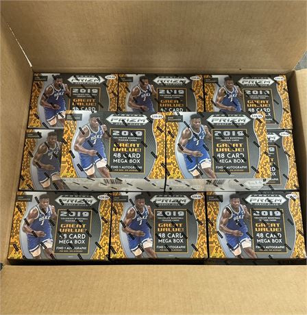 2019-20 Prizm Basketball (Lot of 18) Factory Sealed Mega Boxes Zion Ja Morant RC