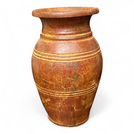 Rustic Mexican Terracotta Pottery Vase