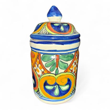 Mexican Talavera Style Pottery Ginger Jar