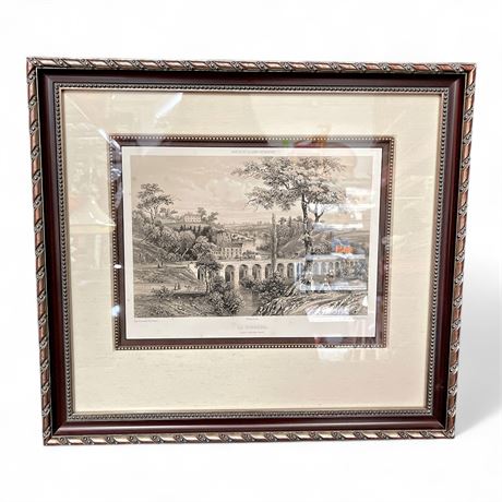 Antique Framed Print Titled "La Verrière" By F. Benoist